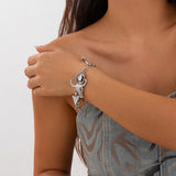 Fashionable and versatile peach heart turquoise bracelet, irregular alloy multi-element shell bracelet - V.I.P Digital Presence
