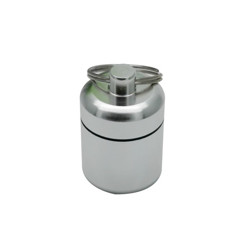 Aluminum alloy sealing ring keychain, aluminum can, short and chubby aluminum alloy metal can, coin earplugs, storage metal bott - V.I.P Digital Presence