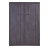 Full Size Murphy Bed with Wardrobe and Drawers, Storage Bed, can be Folded into a Cabinet, Gray - V.I.P Digital Presence