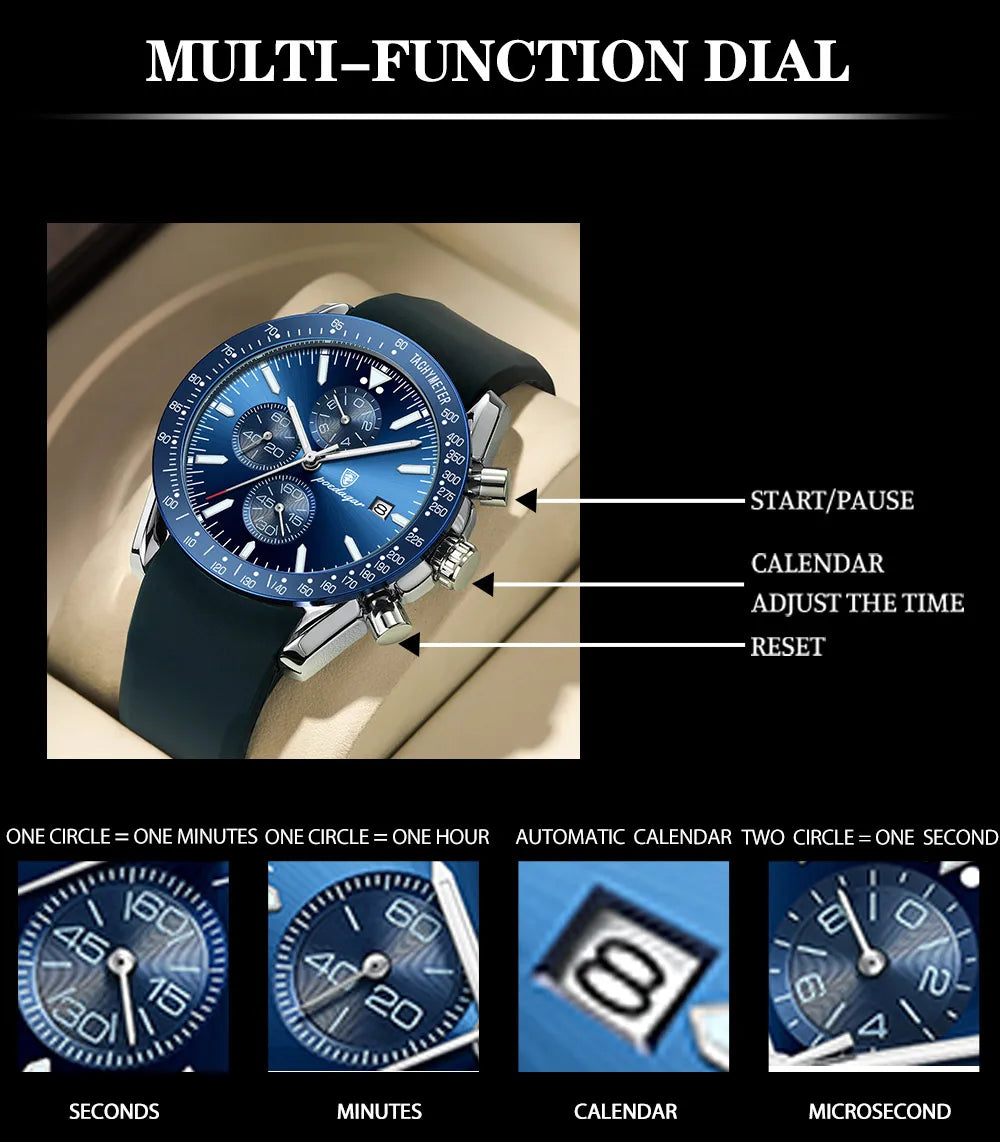 Multi functional waterproof night light men's watch quartz watch - V.I.P Digital Presence
