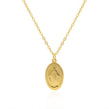 Gilded Virgin Mary necklace for women 925 sterling silver Virgin Mary coin collarbone chain - V.I.P Digital Presence