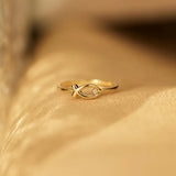 925 Sterling Silver Inlaid Zircon Fish Ring - V.I.P Digital Presence