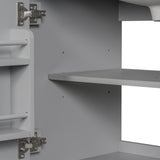 30inchgrey Bathroom Vanity with Sink ComboMulti-functional Bathroom Cabinet with Doors and Drawer Solid Frame and MDF Board - V.I.P Digital Presence