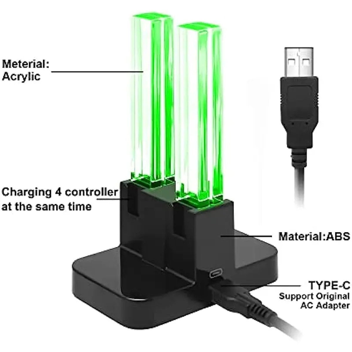 Suitable for switch charging dock Joy Con handle charging finger quad charging dock rotating light column base - V.I.P Digital Presence