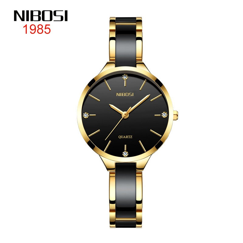 NIBOSI Luxury Ceramic Bracelet Watches Ladies Creative Quartz Watch For Women Female Clock Relogio Feminino Montre Femme 2330 - V.I.P Digital Presence