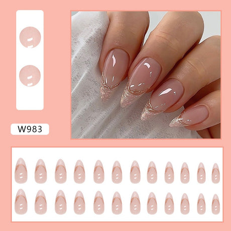 Irregular Pearlescent Phnom Penh French Manicure Sweet Ins Style Almond Nail Glitter French Manicure Wearable Manicure - V.I.P Digital Presence