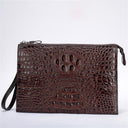 A4 Men's Genuine Leather Underarm Bag Zipper Cowhide Crocodile Pattern Men's Mobile Phone Bag - V.I.P Digital Presence