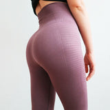 Super Stretchy Gym Tights Energy Seamless Tummy Control Yoga Pants High Waist Sport Leggings Purple Running Pants Women - V.I.P Digital Presence