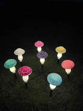 Solar mushroom light lawn LED ground plug light string outdoor waterproof one to eight plant decorative light - V.I.P Digital Presence