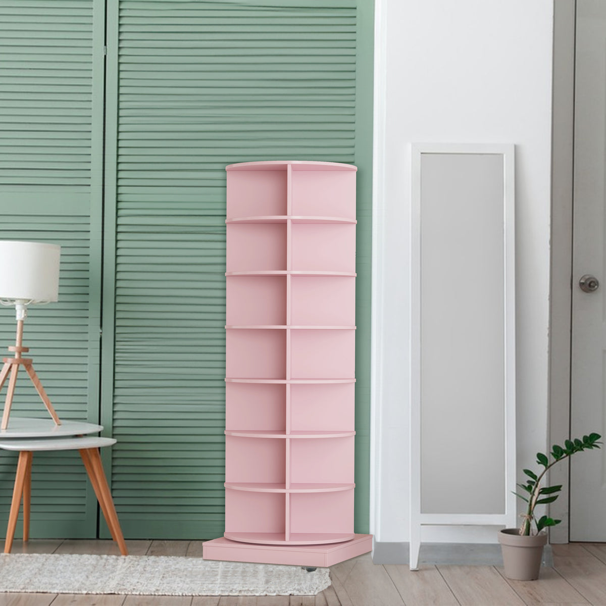 new 360 pink rotating shoe cabinet with 7 layers can accommodate up to 28 Paris shoes - V.I.P Digital Presence