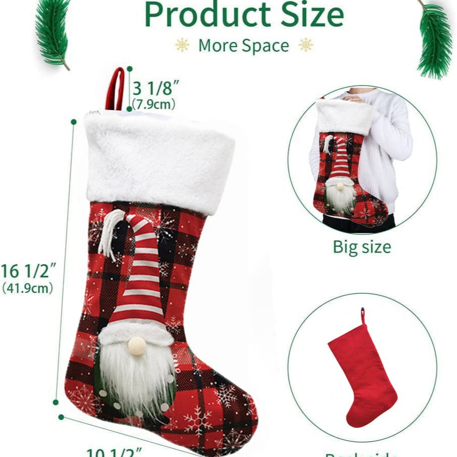 Christmas Decoration Faceless Doll 3D Christmas Socks Christmas Pendant Large Gift Bag - V.I.P Digital Presence