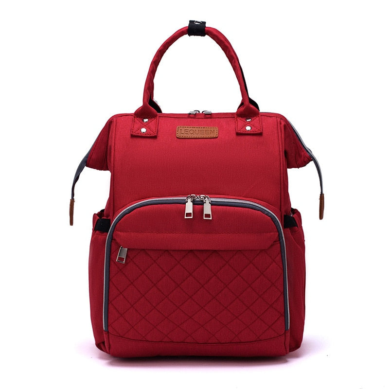 Lequeen Brand Diaper Bag Large Capacity USB Mummy Bag Travel Backpack Designer Nursing Bag for Baby Care - V.I.P Digital Presence