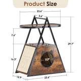 Cat house,end table.Wood cat condo black vintage pet furniture - V.I.P Digital Presence