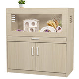 Squirrel cage acrylic panel with independent storage cabinet and wooden guinea pig room with bridge (L 31.50 x W 15.75 x H32.28) - V.I.P Digital Presence