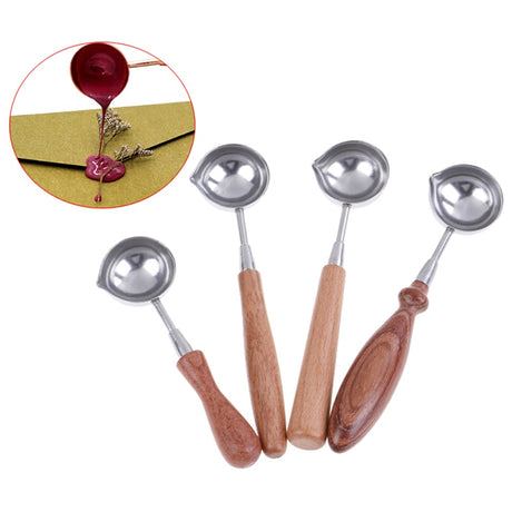 Anti-Hot Sealing Wax Spoon Wood Handle Retro Wax Stamping Spoons Invitation Cards Decorative Stamps Craft - V.I.P Digital Presence