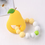 Pulsera de frutas con dibujos animados para bebé, pulsera molar, juguete de dentición para bebé, masticable, chicle 