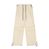 Wrinkled Casual Straight Cargo Pants Men's American Loose Solid Color Thin Sports Drawstring Cuffed Long Trousers - V.I.P Digital Presence