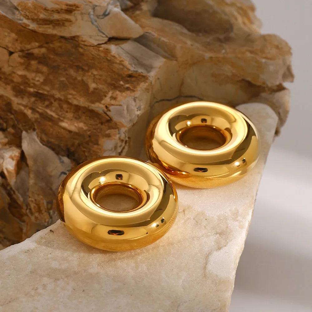 Stainless Steel Cutout Round Shape Earrings - V.I.P Digital Presence