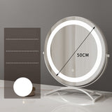 Round black dressing table makeup mirror desktop LED light - V.I.P Digital Presence