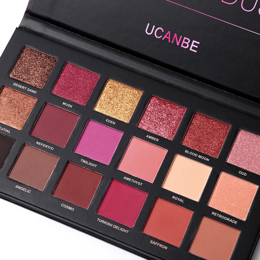 Ucanbe New 18 color rose gold eye shadow plate huda desert plate mashed potatoes Mermaid Ji Jin eye shadow makeup - V.I.P Digital Presence