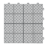 12 x 12 inch gray interlocking deck tiles, plastic waterproof, weighing up to 6613 pounds, with a rose pattern pack of 12 - V.I.P Digital Presence