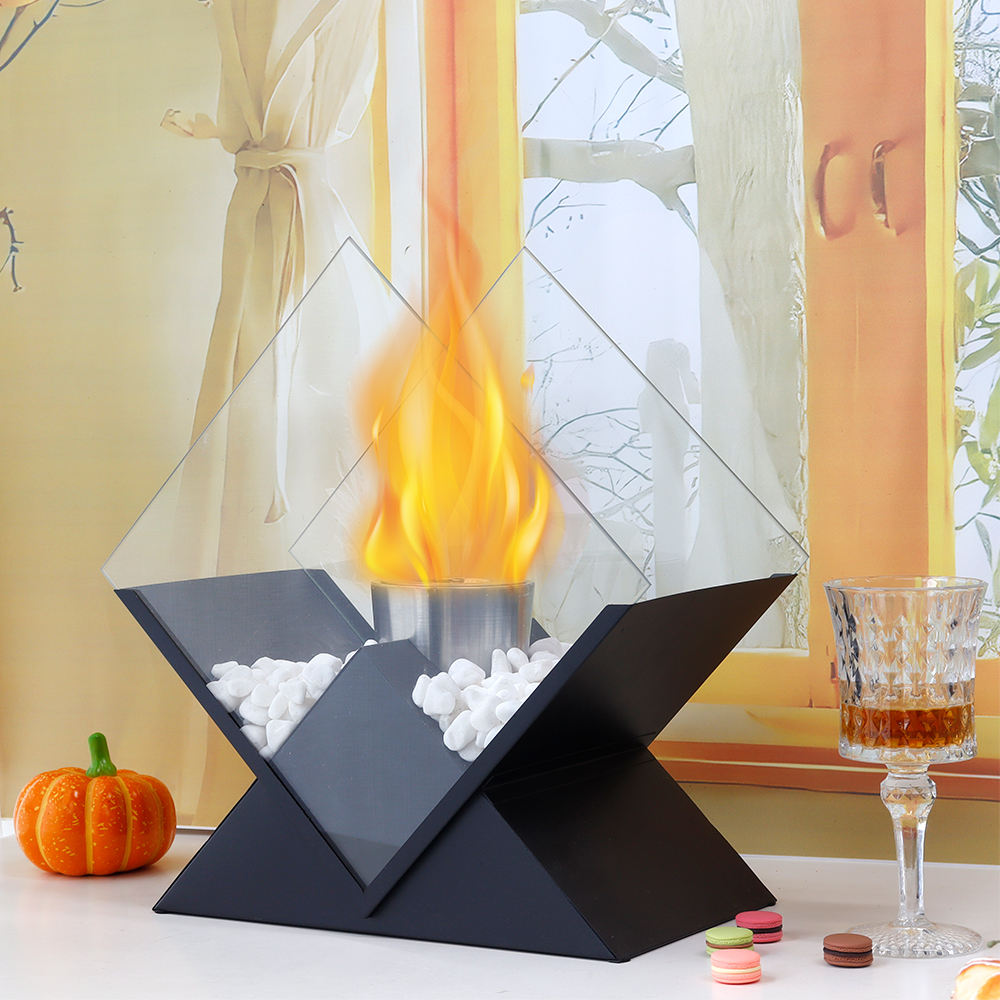 Desktop alcohol fireplace diamond shaped brazier indoor and outdoor portable stove true fire burning - V.I.P Digital Presence