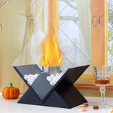 Desktop alcohol fireplace diamond shaped brazier indoor and outdoor portable stove true fire burning - V.I.P Digital Presence