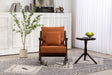 woven fabric Mid Century Modern Accent Chairs Comfy Upholstered Glider Arm Chair with Solid Wood for Living Room Bedroom Balcony - V.I.P Digital Presence