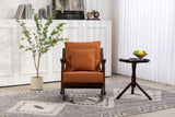 woven fabric Mid Century Modern Accent Chairs Comfy Upholstered Glider Arm Chair with Solid Wood for Living Room Bedroom Balcony - V.I.P Digital Presence