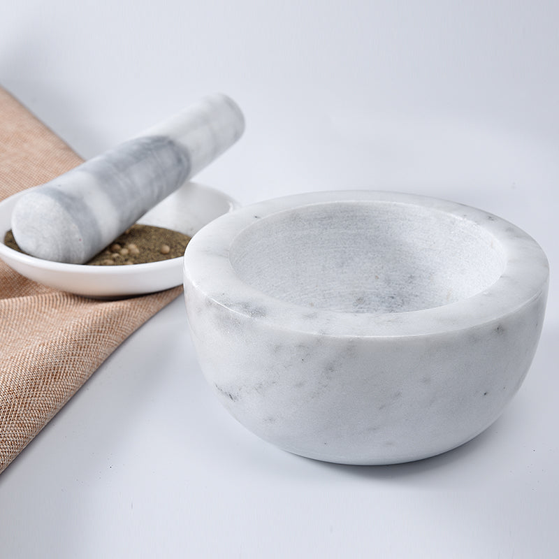 Marble exquisite thickened manual household kitchen spice grinding and crushing stone mortar garlic puree pestle - V.I.P Digital Presence
