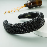 Ins Super Flash Full Drill 4.5cm Wide Brimmed Headdress Thickened Sponge Solid Color Headband Ladies Press Release Art Headband - V.I.P Digital Presence