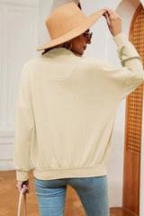 Autumn and winter new solid color zipper long sleeved loose pullover sweatshirt jacket for women - V.I.P Digital Presence