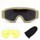 Gafas tácticas militares para aficionados al viento, equipo CS para exteriores, protección de tiro contra impactos, juego de tres lentes.