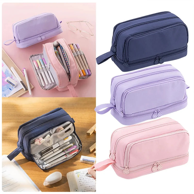 Student essential learning supplies multifunctional large capacity stationery bag pencil case - V.I.P Digital Presence