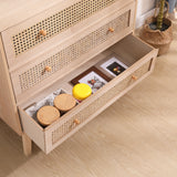 31.5 "3-Drawers Rattan Storage Cabinet Rattan Drawer,for Bedroom,Living Room,Natural - V.I.P Digital Presence