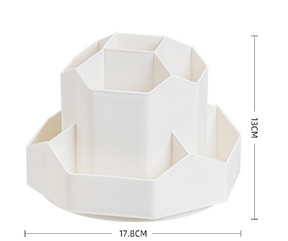 Large capacity rotatable pen holder plastic storage box rotating desktop stationery multifunctional office - V.I.P Digital Presence