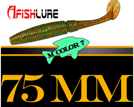 AFISHLURE 6 piezas/lote T Tail Soft Worm 3,2 g 75 mm Paddle wobbler señuelo de pesca para lubina cebo de pesca Grub Swimbait 
