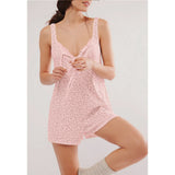 European and American women's fresh floral sleeveless jumpsuit sleepwear and home wear - V.I.P Digital Presence