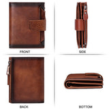 Men's short genuine leather wallet first layer cowhide Korean style fashion casual wallet driver's license wallet father's day gift - V.I.P Digital Presence
