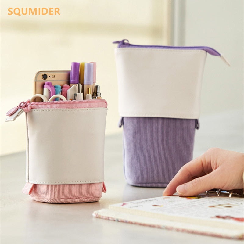 Creative Retractable pencil case school stationery Storage bag Kawaii Solid color Pen case cute pen holder gifts for kid pen bag - V.I.P Digital Presence