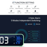 Music LED Digital Alarm Clock Voice Control Temperature Humidity Display Desktop Clocks Home Table Decoration Built-in 1200mAh - V.I.P Digital Presence