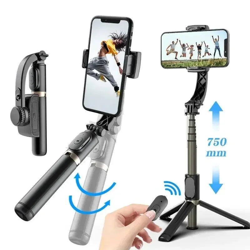 Q08 Gimbal Stabilizer Mobile Phone Video Stabilizer Bluetooth Selfie Stick Tripod for Smartphone Live Vertical Shooting Bracket - V.I.P Digital Presence