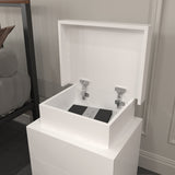 LED White Nightstand With 3 Drawers, Modern Multi-Colour LED Night Table Bedside Tables for Bedroom, Living Room - V.I.P Digital Presence