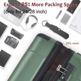 Hardshell Luggage Spinner Suitcase with TSA Lock Lightweight Expandable 28'' (Single Luggage) Green + ABS + 28 Inch