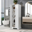 Storage Cabinet with Two Doors for Bathroom, Office, Adjustable Shelf, MDF Board, White - V.I.P Digital Presence