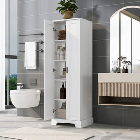 Storage Cabinet with Two Doors for Bathroom, Office, Adjustable Shelf, MDF Board, White - V.I.P Digital Presence