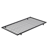 Twin bunk bed frame with trailer, metal bunk bed with sturdy guardrail and side ladder, can be divided into two beds, black - V.I.P Digital Presence