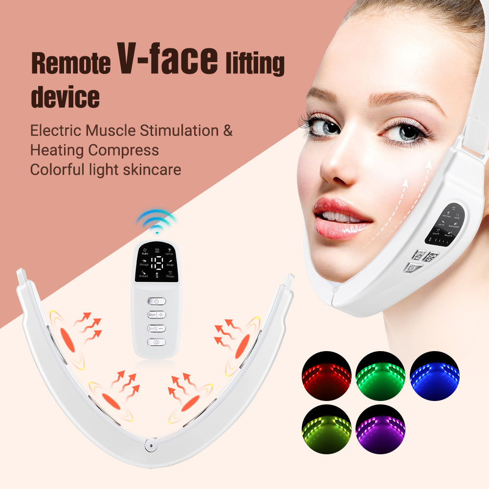 EMS Color Light Facial Slimming Device Microcurrent Facial Beauty Device Massage Hot compress V face - V.I.P Digital Presence