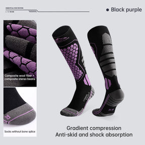 Winter ski socks men and women outdoor sports warm breathable long tube thickening pressure function calf socks - V.I.P Digital Presence