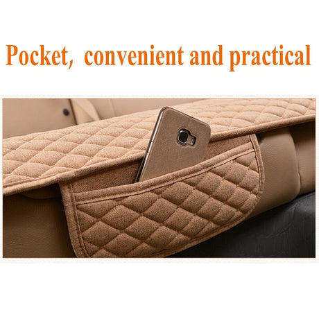 Flax Car Seat Cover Four Seasons Front Rear Linen Fabric Cushion Breathable Protector Mat Pad Auto accessories Universal Size - V.I.P Digital Presence